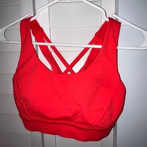 Red lululemon sports bra